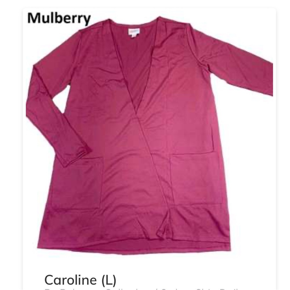 Lularoe Caroline Cardigan ~ solid Pink size Large NWT